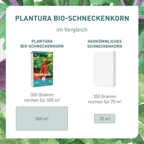 Plantura Bio-Schneckenkorn, regenfester Power-Wirkstoff, hochwirksame Schneckenbekämpfung an Obst Gemüse & Zierpflanzen, schonend für Haustiere, Vorteilspack: 350 g für 500 m²
