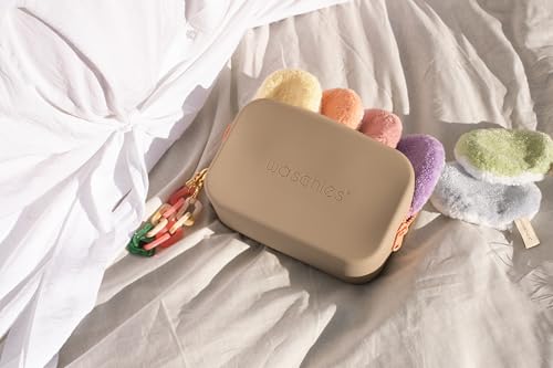 waschies Beauty Bag Brown Große Wasserabweisende, waschbare, weiche und Flexible Kosmetiktasche für die Aufbewahrung und Transport von waschies, Make-up & Kosmetik und vieles mehr