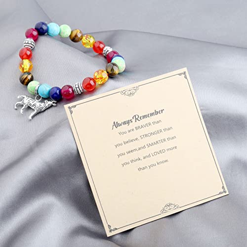 MYOSPARK Wolf Beads Bracelet - Wolf Lover Gifts for Teen Girls (UK)