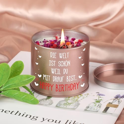 PRSTENLY Geburtstagsgeschenk für Frauen, Kerze aus Metall Geschenke zur Geburt für Frau Freundin Mama Schwester Tochter, Beste Freundin Geburtstag Geschenk