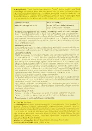 COMPO Rasenunkraut-Vernichter Banvel Quattro, Bekämpfung von schwerbekämpfbaren Unkräutern im Rasen, Konzentrat, 400 ml (400 m²)