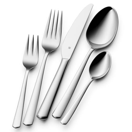 WMF Boston Besteck Set 12 Personen, Essbesteck 60 teilig, Monobloc-Messer, Cromargan Edelstahl poliert, glänzend, spülmaschinenfest