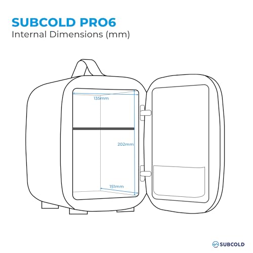 Subcold PRO6 Mini Fridge 6L / 8 Can – Quiet & Energy-Efficient, USB & AC Powered Small Fridges for Bedrooms, Car, Office, Travel | Portable Mini Fridge For Skincare, Beauty, Drinks & Snacks (Black)
