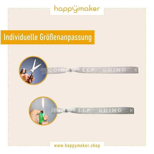 happymaker - Boho Armbänder, 4er Set, Stoffarmbänder und Glasperlen Armbänder, größenverstellbar mit Schiebeknoten und Schiebeperle, wasserfest, handmade in Deutschland