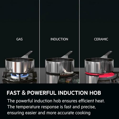 AEG 3000 Series Induction Hob, IKX64301CB, 4 Cooking Zones, 60cm, Hob2Hood Function, Built-In Hob Timer, Key-lock, Booster, Automatic Heating-Up, LED Indicators, Black