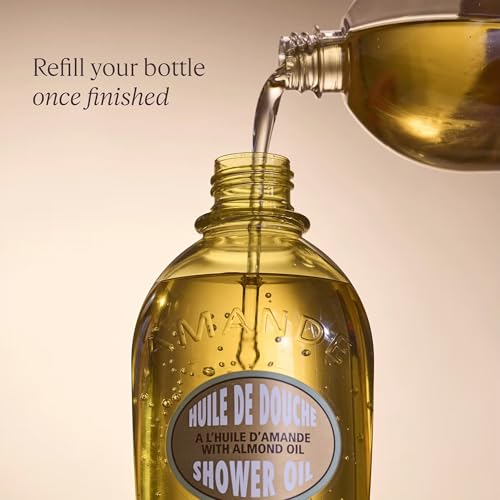L'OCCITANE Almond Shower Oil 250ml, Hydrating & Nourishing Body Wash, Vegan & 99% Biodegradable, Luxurious Moisturizing Cleanser for Soft, Smooth Skin, Ideal for Dry & Sensitive Skin