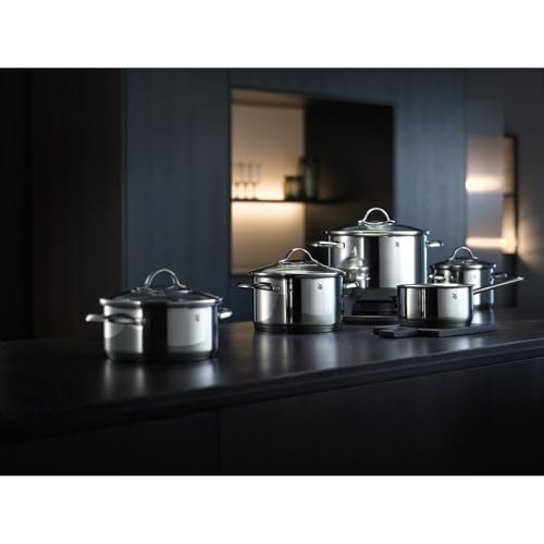 WMF Provence Plus Topfset Induktion 5-teilig, Kochtopf Set unbeschichtet mit Glasdeckel, für alle Herdarten geeignet, Induktions Töpfe Set, ohne Skalierung, Cromargan Edelstahl poliert