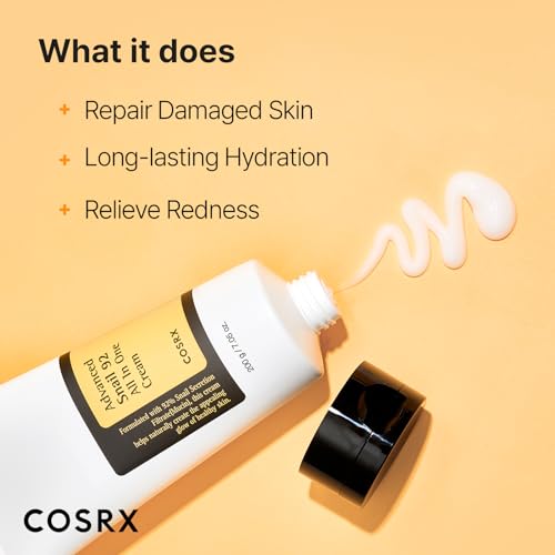 COSRX Advanced Snail 92 All in One Crème(Maxi-Größe) Snail Mucin Gesichtscreme für trockene & empfindliche Haut Feuchtigkeit & Anti Falten mit Schneckenschleim, Feuchtigkeitscreme Korean Skincare 200g