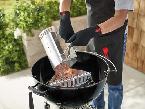 Weber Anzündkamin, Rapidfire Starter - Groß (32cm Höhe), kompakter Grillanzünder mit zwei Griffen, für alle Holzkohlegrills ab Ø 47cm, Anzündhilfe für Holzkohle, Briketts - (7416)