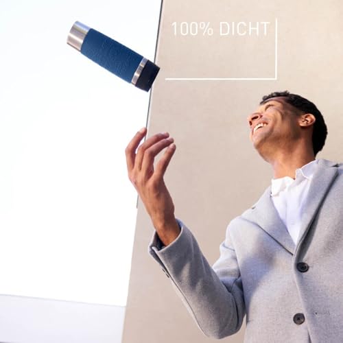 Emsa N20221 Travel Mug Classic Isolierbecher 0,5 Liter, neuer Komfort-Schraubverschluss, Edelstahl, 6h heiß und 12h kalt, 100% dicht, spülmaschinenfest, 360°-Trinköffnung, Dunkelblau