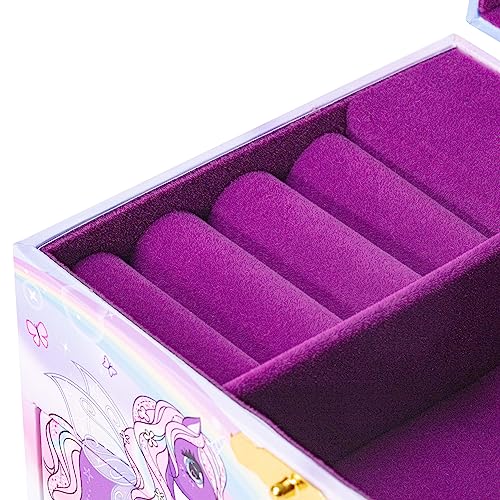 CRAZE, EINHORN Schmuckkästchen Kinder mit Spieluhr , Schmuckschatulle Mädchen mit drehendem Einhorn & Spiegel