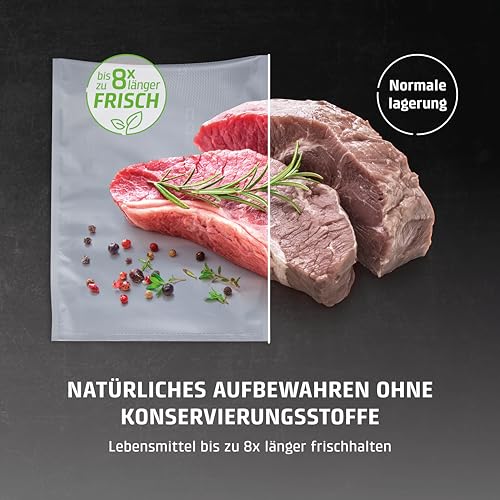 CASO 8 Sterne Profi- Folienbeutel 20x30 cm / 50 Beutel, Vakuumierbeutel für alle Vakuumierer, sehr stark & reißfest ca. 150µm, Vakuumbeutel Lebensmittel Vakuumiergerät, Sous Vide, BPA-frei