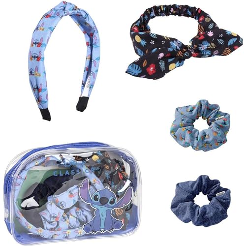 CERDÁ LIFE'S LITTLE MOMENTS - Neceser Transparente Con Accesorios para EL Pelo de Stitch - Licencia Oficial Disney, Multicolor