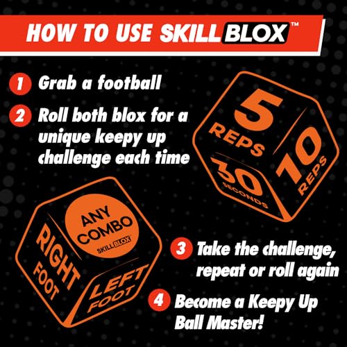 SKILL BLOX Football Keepy Up Training Dice (2 pcs) - Football Gifts for Boys and Girls - Soccer Skills. (SKILLBLOX KEEPY UP DICE)