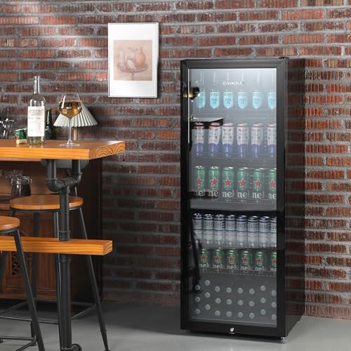 Subcold MAXI250LED Tall Drinks Fridge with Glass Door | 237L Upright Can Cooler | Ideal for Home Bars, Kitchens, and Entertaining Spaces (Black)