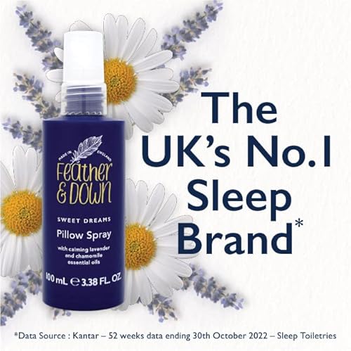 Feather & Down Sleeping Bag Gift Set (luxury eye mask, sleep balm, pillow spray and shower cream) - with calming lavender & chamomile essential oils. Vegan Friendly & Cruelty Free.