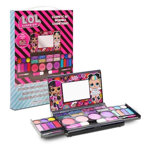 L.O.L Überraschung! All-in-One Kids Kosmetik Kompakt Set Waschbarer Lippenglänz Augen Wange Schimmer Pinsel Bunte Schönheit Set für Mädchen Kinder Alter 3+ von Townley Girl