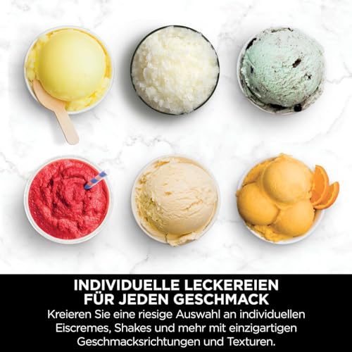 Ninja CREAMi Deluxe Eismaschine mit 3 Behältern, 10 Funktionen, Dessert & Ice Cream Maker für Eiscreme, Sorbet, Frozen Joghurt, Milchshakes, Slushi, 2-in-1 Geschmacksoption, Silber, NC501EU