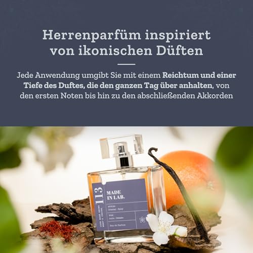 MADE IN LAB - Parfüm für Herren, 100 ml Eau de Parfum, Inspiriertes Pendant, Duft für Männer - 153 Aventtus Menn