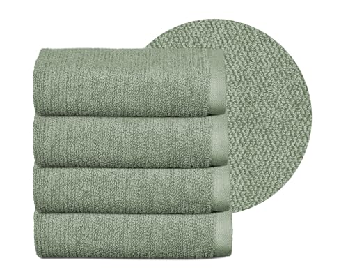 BEAUTEX Handtuch-Set Premium Frottier Sets Made in Europe, 100% Baumwolle 550g/m², Oeko-TEX Zertifiziert (Set: 4 Gästetücher - 30x50 cm in Eisberg-grün)