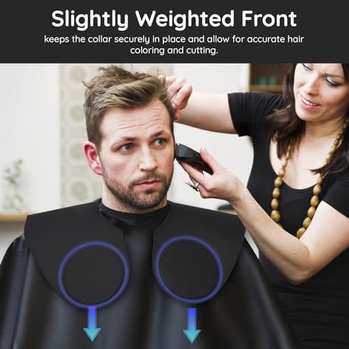 Segbeauty Schneidekragen Friseur Silikon, Halskrause Friseur, Haarschneidekragen, Professionelle Wasserdichte Haarfärbemittel Umhang, mit Schneidelinie (Schwarz)