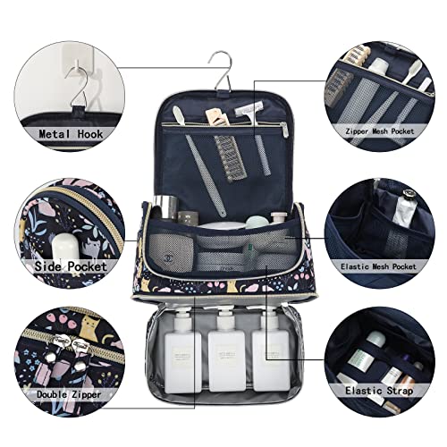 Kulturtasche zum Aufhängen für Damen, Lychii Reise Kulturtasche Waschtasche Organizer für Koffer & Handgepäck - Cat