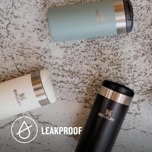 Stanley Aerolight Transit Travel Mug 0.35L - Keeps 4 Hours Hot - 6 Hours Cold - Dishwasher Safe - Leakproof - Car Cup Holder Compatible - Insulated Coffee Cup - Black Metallic