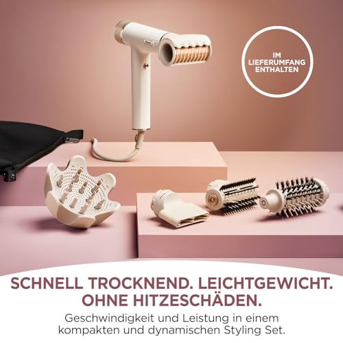 Shark SpeedStyle Haartrockner & RapidGloss Finisher mit Aufbewahrungstasche, 5 Styler, Für Alle Haartypen, Schnelltrocknend, Glättet Fliegende Haare, Keine Hitzeschäden, Ionisch, Seide, HD352EU
