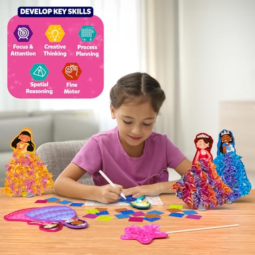 Skillmatics Poke-in Art - Magical Princesses, Mess-Free Fun for Kids, DIY Craft Kits, Creative Activity, Gifts for Girls & Boys Ages 4, 5, 6, 7, 8, 9