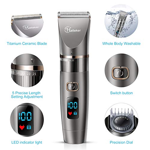 Hatteker Haarschneidemaschine Profi Haarschneider Herren Haartrimmer Bartschneider Barttrimmer Präzisionstrimmer Langhaarschneider Wasserdicht 3 In 1