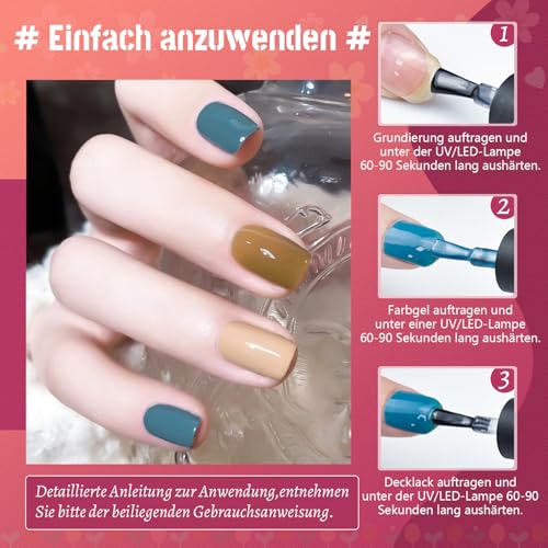 JODSONE Gel Nagellack Set mit U V Licht 36 PCS Klassisch Schwarz und Weiß Nackt und Blau Lila Gel Lack Set mit Maniküre Werkzeugen Geeignet für alle Jahreszeiten Das perfekte Geschenk