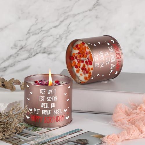 PRSTENLY Geburtstagsgeschenk für Frauen, Kerze aus Metall Geschenke zur Geburt für Frau Freundin Mama Schwester Tochter, Beste Freundin Geburtstag Geschenk
