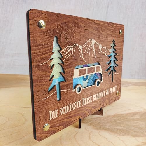 Hochzeitsgeschenk - XL Geldgeschenk aus Holz inkl. Ständer | Flitterwochen - Hochzeitstag, Hochzeitskarte Holz, Hochzeitsgeschenke Für Brautpaar, Hochzeitskarten Glückwunschkarten, Hochzeitskarten