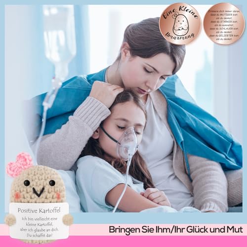 Tixlux Pocket Hug Positive Kartoffel, Kreative Strickwolle Kartoffel Puppe und Kleine Umarmung Glücksbringer Roségold, Gute Besserung, Mutmacher Geschenk, Geschenke für Frauen, Geschenk zum Abschluss