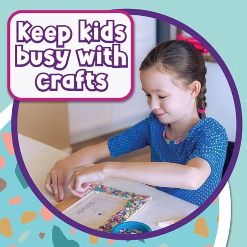 PURPLE LADYBUG Decorate Your Own Mosaic Photo Frame Craft Kits for Kids Age 6+ - 7 Year Old Girl Gifts, Birthday Gifts for 10 Year Olds Girls, DIY Arts and Crafts Activity for Kids Ages 6-10