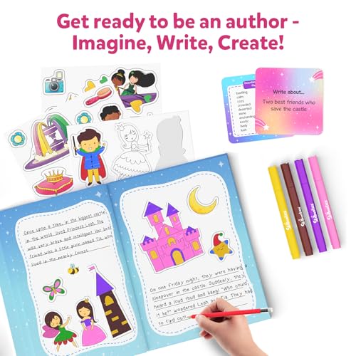 Skillmatics Storybook Art Kit - Create Fairytale Stories, DIY Craft & Writing Kit with 300+ Stickers, Scrapbooking & Journal Activity, Gifts for Kids Ages 5, 6, 7, 8, 9, 10