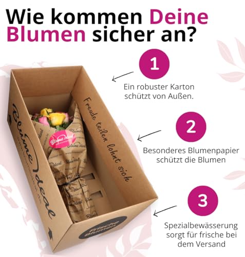 Blumenstrauß Farbtraum, Bunter mit Rosen, Inkalilien und Statice, 7-Tage-Frischegarantie, Qualität vom Floristen, handgebunden, perfekte Geschenkidee