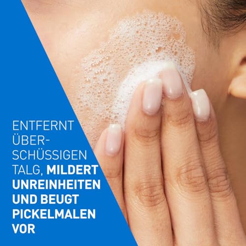 CeraVe Schäumendes Reinigungsgel für das Gesicht, Porentiefe Reinigung bei unreiner und zu Akne neigender Haut, Mit Salicylsäure, weißer Tonerde und Niacinamid, 236 ml [Die Verpackung kann variieren]