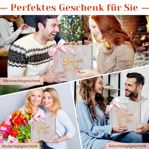 Geschenke für Frauen, Geburtstagsgeschenk für Frauen, Geschenk Tasse zum Muttertag, Weihnachten, Beste Freundin, 340ml Rosa Keramiktasse im Geschenkset