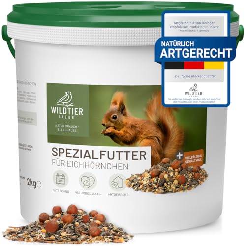 wildtier liebe Eichhörnchenfutter 2kg für Eichhörnchen & Streifenhörnchen I Ganzjahres-Futter Eichhörnchen,Streifenhörnchen Futter