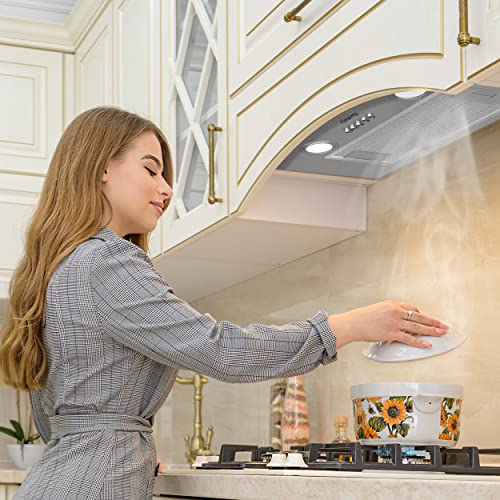 CIARRA Integrated Cooker Hood 52cm CBCS5913A Stainless Steel Built in Extractor Hood LED Light 3 Speeds Undercabinet Extractor Fan