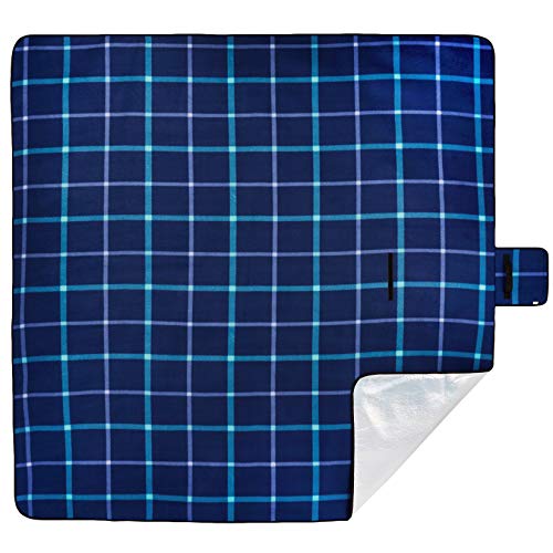 Amazon Basics Picknickdecke für die Küche mit wasserdichter Unterseite, Dunkelblau, 200 x 200 cm