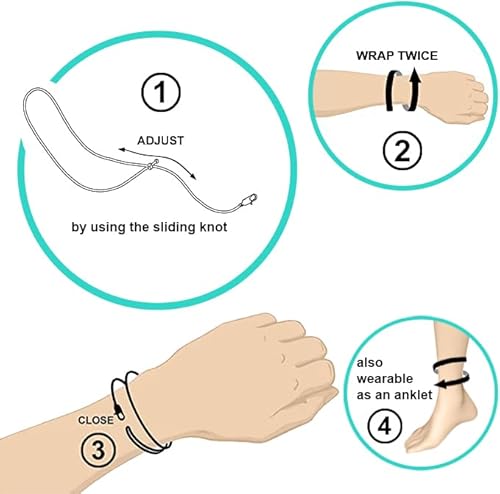 Made by Nami Dünnes Wickel-Armband Herren & Damen mit Karabiner-Haken Verschluss Handmade - Maritimer Surfer Schmuck - Minimalistisches Stoff-Armband - 100% Wasserfest & verstellbar (Smaragd Schwarz)