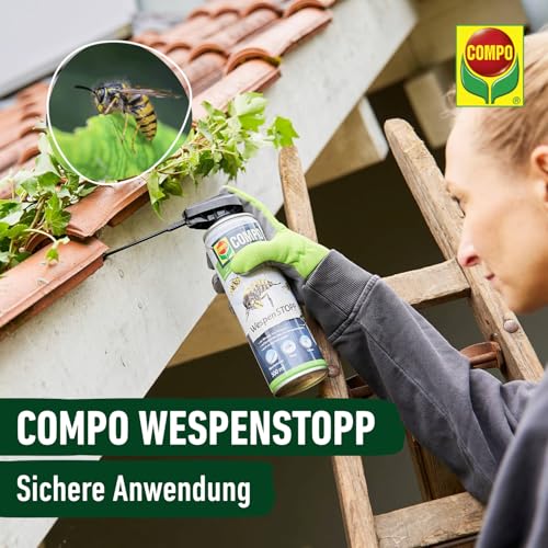 COMPO WespenSTOPP – Wespenspray mit Sprührohr – wirkt gegen Wespen und Wespennester – Sofort- und Langzeitwirkung – Wespenspray – 500 ml, Grün