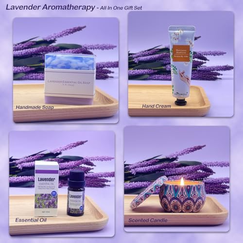 Pamper Gifts for Women, Unique Friend Gifts for Her, Lavender Self Care Get Well Soon Gifts Set for Mum Sister Wife, Spa Bath Set Bath Bombs Candle Present Set, Birthday Mothers Day Gift Box