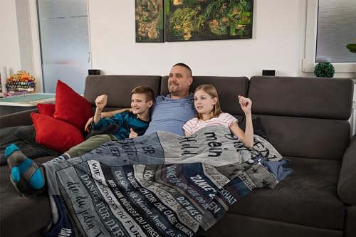Geschenke für Papa von Tochter - Decke 150x130cm für Geburtstag, Weihnachten, Vatertag - Bester Papa Geschenk
