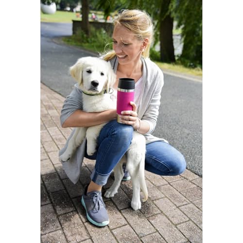 Emsa 513361 Travel Mug Classic Thermo-/Isolierbecher, Fassungsvermögen: 360 ml, hält 4h heiß/ 8h kalt, 100% dicht, auslaufsicher, Quick-Press-Verschluss, 360°-Trinköffnung, schwarz