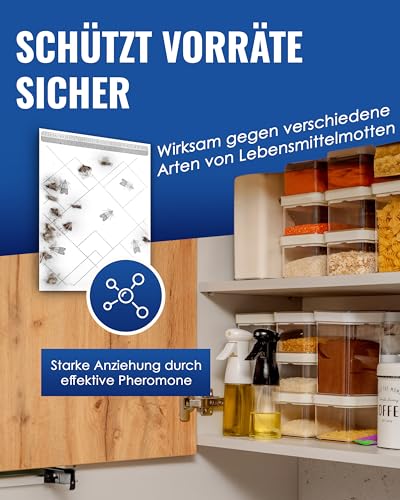 PIC Lebensmittelmotten Falle - 12 Lebensmittelmottenfallen - Mottenfalle mit Pheromon für ideale Wirkung - Mottenfalle Lebensmittel - Effektive Klebefallen zur Befallsermittlung von Lebensmittelmotten