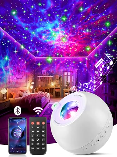 Room Decor Bedroom Accessories Galaxy Projector Star Projector Led Lights for Bedroom Decor Kids Night Light Kids Lava Lamp Teen Girls Gifts Boys Gifts,15 Colors+15 White Noise+Bluetooth+7 Brightness
