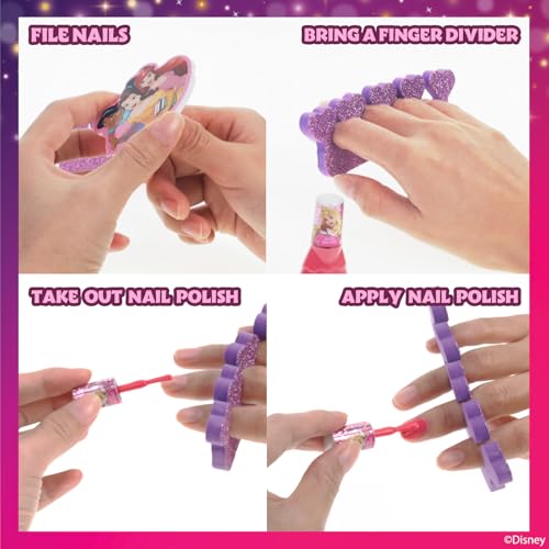 Disney Princess Kinder Nagellack Set (15-teilig) | Ungiftig und entfernbarer Nagellack | Geburtstagsgeschenke für Mädchen ab 3 Jahren von Townley Girl